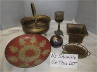 Vintage Brass Ware Decor & Service - 7pc