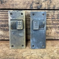 2 x Brass Door "Press" Stops