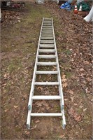 36' aluminum extension ladder, slight bow; as is