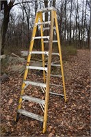 8' Husky fiberglass step ladder; as is