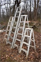 4 aluminum step ladders: 8', (2) 6', 4'; as is