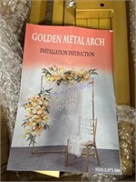 Golden metal arch photo booth background Stand