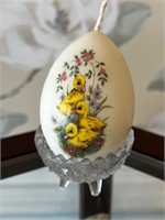 Vintage candle egg on stand