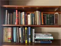 Vintage and modern books 2 shelves