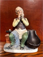 bisque pipe holder figurine Vintage