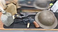 U.S. Army S&W Model 1917 w/ Canteen & Helmet