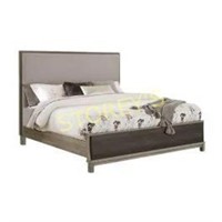 Grey King Bed Set w/ Headboard, Footboard & Rails