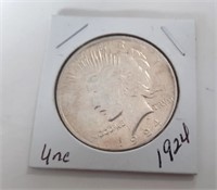 1924 Uncirculated  Peace Dollar Coin