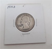 1935-D Silver Washington Quarter Coin