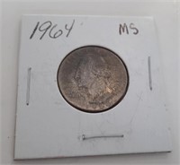 1964 Silver Washington Quarter Coin
