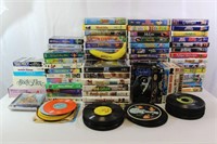 Huge Collection of VHS and Rare 45 Vinyl Records