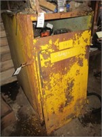 Steel cabinet with loose door. Cabinet measures