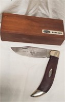 Case XX Buffalo Knife in wood box