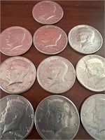 10- 1971 Kennedy half dollars