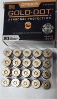 20 Rounds Speer Gold Dot 45 Auto Cartridges