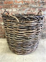 Vintage Oak & Coffee Vine Basket 20.5” x 22.5”
