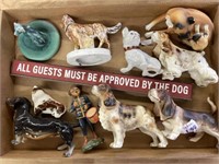 Dog Figures and Sign - Porcelain and More