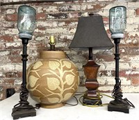 (4) Lamps 23” and Smaller (brown one is broken