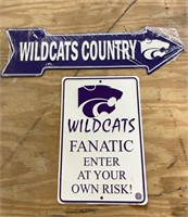 Kansas State University Wildcat Metal Signs 19”
