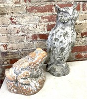 Owl and Frog Lawn Decor 19” and Smaller (light