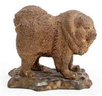 Gilt Bronze Sculpture of a Chow Chow Dog
