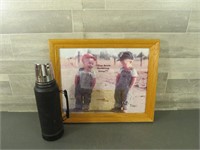 17" X 20" PICTURE WOOD FRAME / ALADIN THERMOS