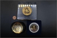Patriotic Paper Weights & President Clinton Coin