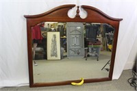 Large Chippendale Scroll Top Beveled Mirror