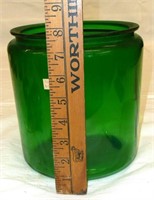 Green Glass Cookie Jar