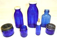 Assorted Blue Bottles