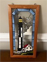 Painted glass lighthouse