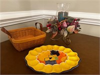 Centerpiece basket and serving plate