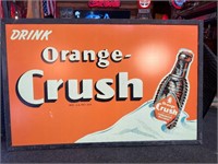 5ft x 38” Framed Metal Orange Crush Sign