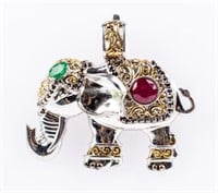 Jewelry Sterling Silver Elephant Pendant