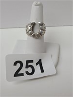 Silver Nugget Horseshoe Ring sz. 7 11.5 gr