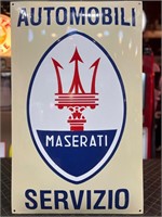 32 x 20” Porcelain Maserati Sign