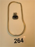 sterling Silver Chain with pendant 41.5 grams