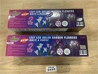 (2) LILLY LED SOLAR GARDEN FLOWERS 2 PACK