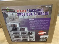 12 PACK STACKABLE SHOE BOX STORAGE 12720SS