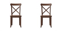 SET OF 2 LITCHFIELD X-BACK DINING CHAIR ESPRESSO