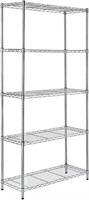 5 LAYER ADJUSTABLE WIRE STEEL SHELVING RACK CHROME