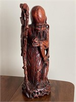 Wood Carving Chinese Lohan Carved Wood Figure