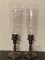 Sterling Silver Weighted Hurricane Candlesticks