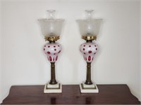 Pair of Antique Oil Table Lamps
