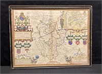 1611 Hand Colored Map Bedfordshire by John Speed