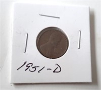 1951-D Lincoln Wheat Penny