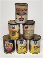 6 Assorted 1 Quart Composite Oil Cans