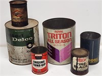 6 Assorted Advertising Oil Cans