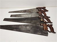4 Early Disston Hand Saws