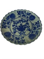 DISH PLATE CHINESE BLUE AND WHITE PORCELAIN